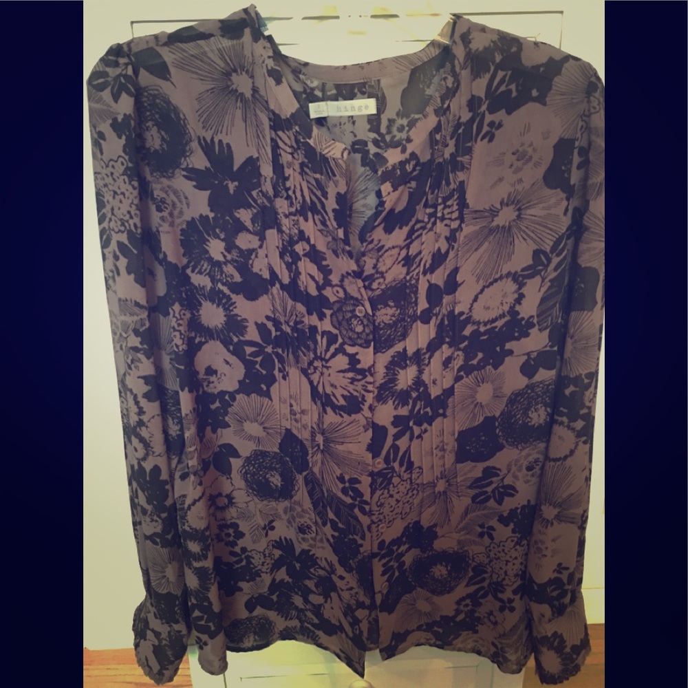 Hinge Sheer floral print blouse.